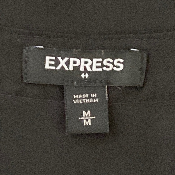 Express Black Portofino V-Neck Button Front Detail Blouse Top Shirt Fall Boho - Picture 15 of 16